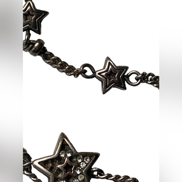 BRIGHTON Star Rocks Silver Plated Triple Strand Star Chain Woman’s Bracelet - Picture 7 of 12